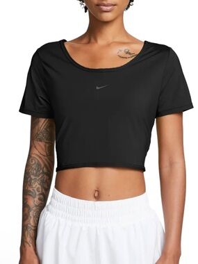 New! Nike Black Cropped Athletic Top
